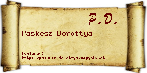 Paskesz Dorottya névjegykártya